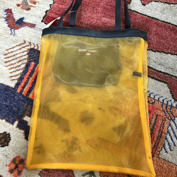 NWT Ralph Lauren Polo Sports Mesh Tote. Yellow - Picture 4 of 6